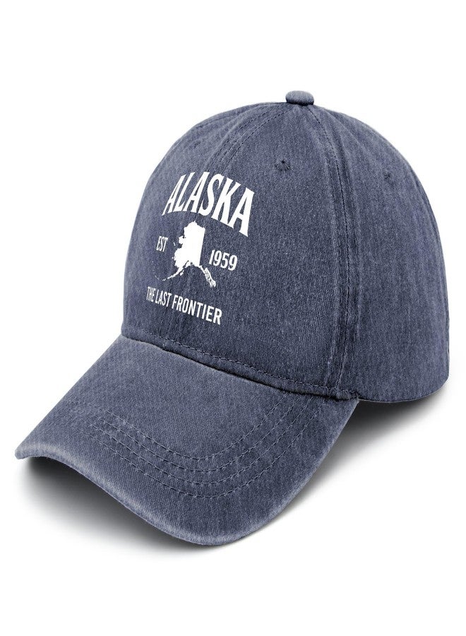 ODCRAT Hats Alaska The Last Frontier Dad Hat, Graphic Hat for Women Navy Blue - Image 2